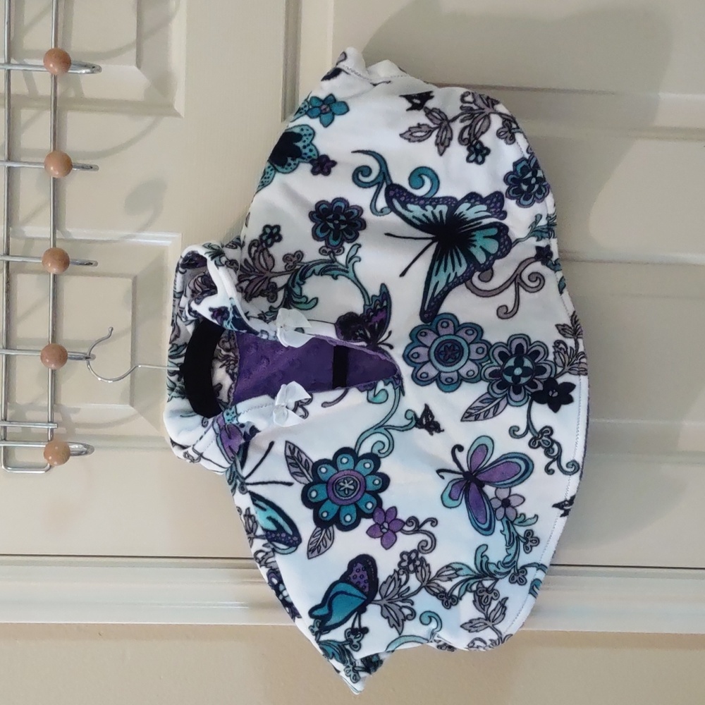 Handmade Minky Fleece Butterfly / Floral Poncho